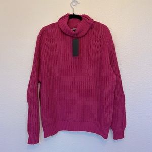 NWT fuchsia cowl neck sweater